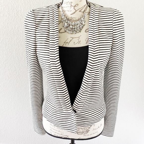 BCBGMaxAzria Jacket Blazer Black And White Stripes Size Small - Picture 2 of 14